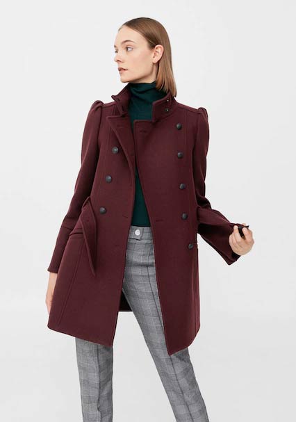 New style maroon winter long coats 2017 for girls in Pakistan