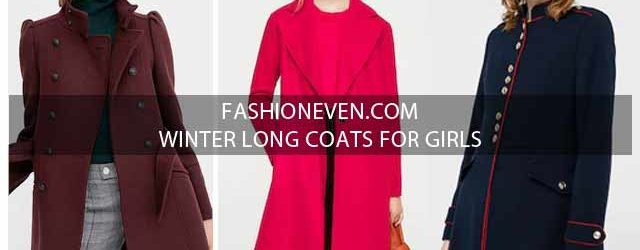 New style maroon red and navy blue winter long coats 2017 for girls in Pakistan
