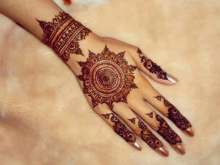 Best and simple gol tikka mehndi designs 2017 for back hands