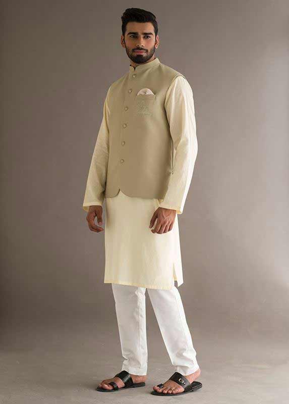 Latest waistcoat with lime kurta pajama designs 2017 for men in Pakistan