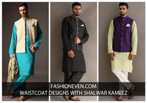 Black off white and purple waistcoat with kurta pajama designs 2017 for men in Pakistan