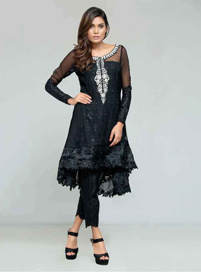 black short frock pakistani