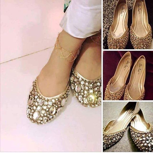 Kundan fancy khussa shoes designs for girls