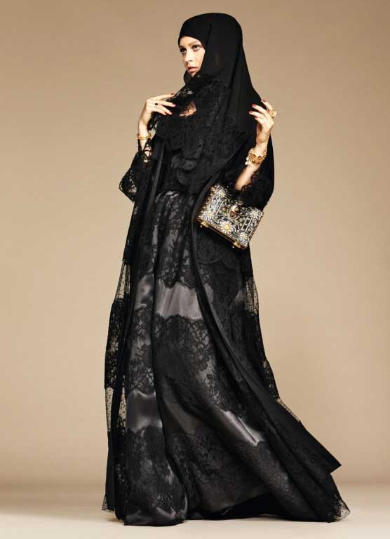 Black net lace formal party wear abaya with hijab styles