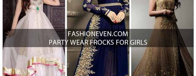 New style blue white and golden party wear frock designs for girls in Pakistan