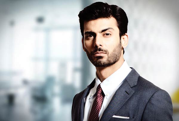 Fawad khan in white shirt and maroon tie combinations with grey suits in Pakistan