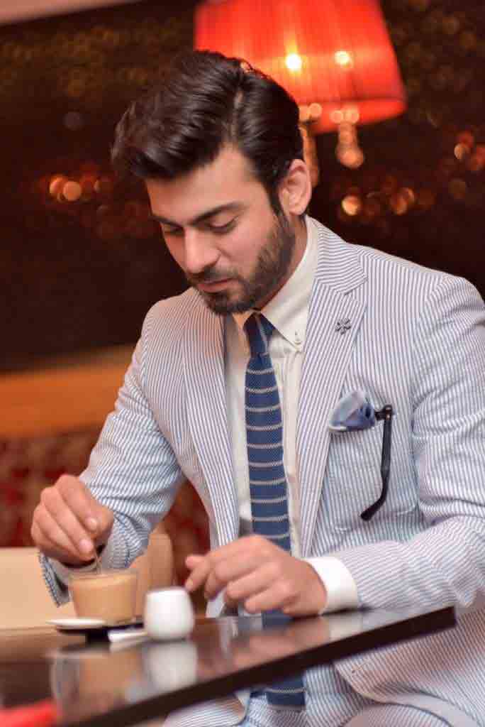 Fawad khan white shirt and blue tie combinations with light blue suits