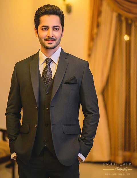 Danish Taimoor in white shirt and black tie combinations with black suits in Pakistan