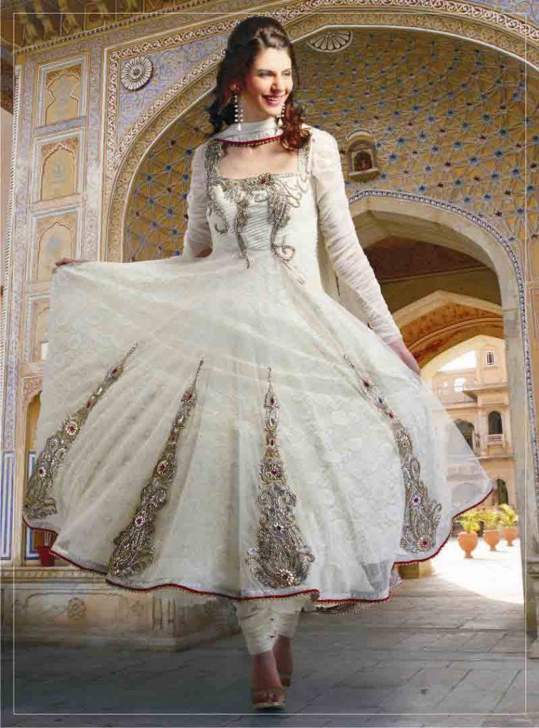 white party wear frock