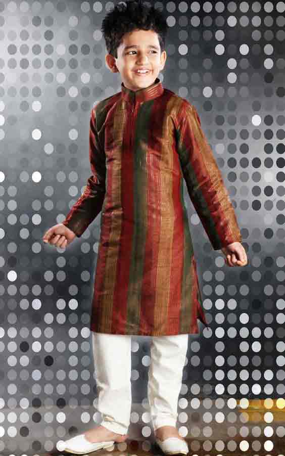 Kids brown sherwani with white pajama for weddings