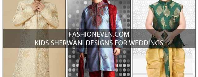 Latest off white, green and blue kids sherwani designs for wedding