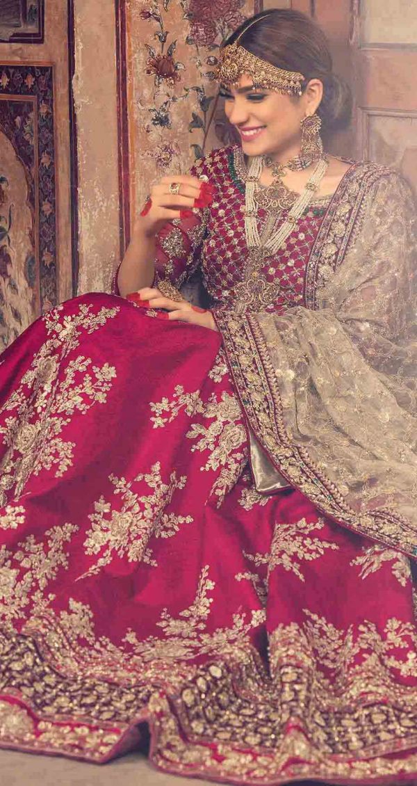 Pakistani Bridal Dresses In Red And Gold Colors 20242025 FashionEven