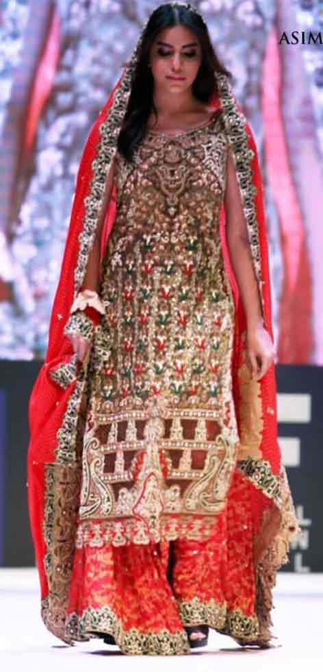 red color dress designs pakistani