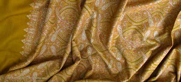 Ladies pashmina shawls in golden color for winter season