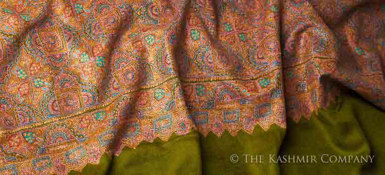 Ladies pashmina shawls in brown and green color for winter season