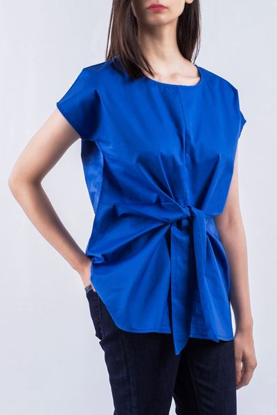 Royal blue knotted tops and shirts