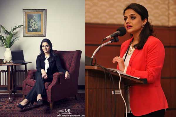 Latest red and black business suits for women in Pakistan