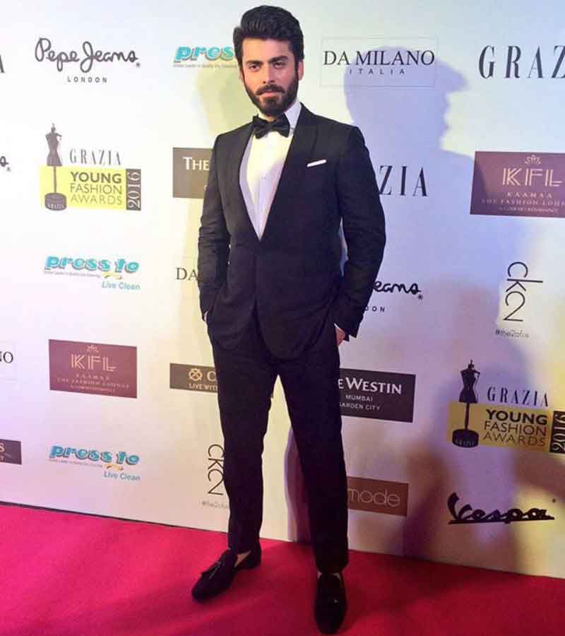 Fawad Khan in suit and bow tie fashion accessory