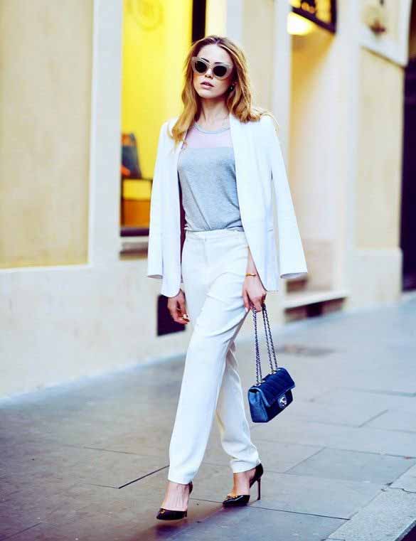 Latest white business suits for women