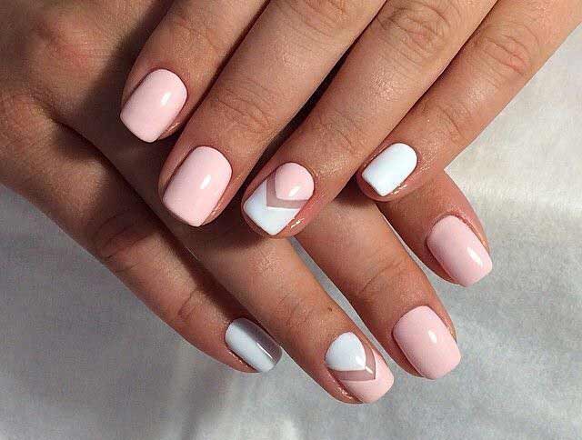 Pink and white beauty bush nail art for Eid