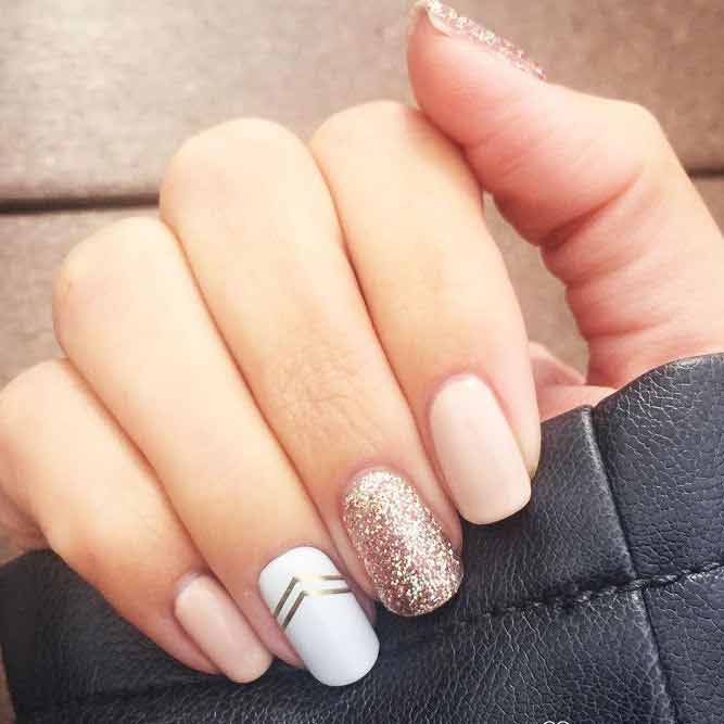 Easy pink nude nail art designs for Eid