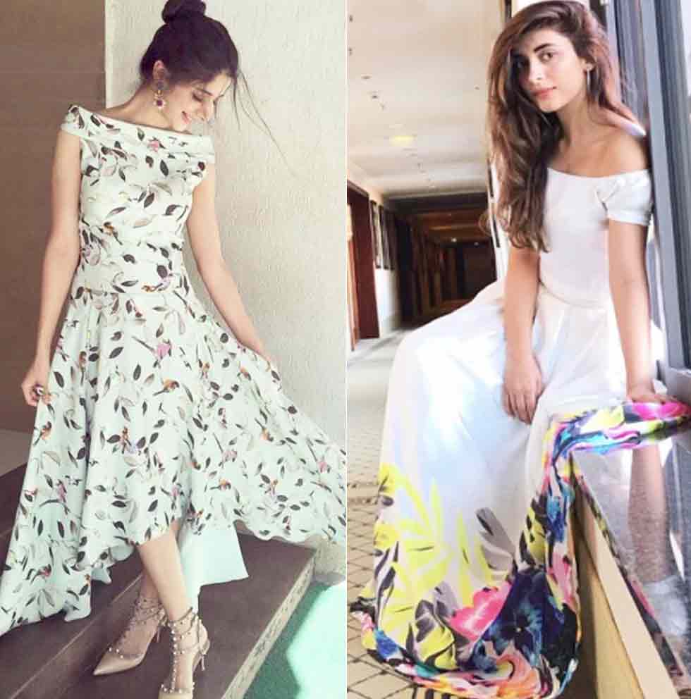 White off shoulder dress for Eid party