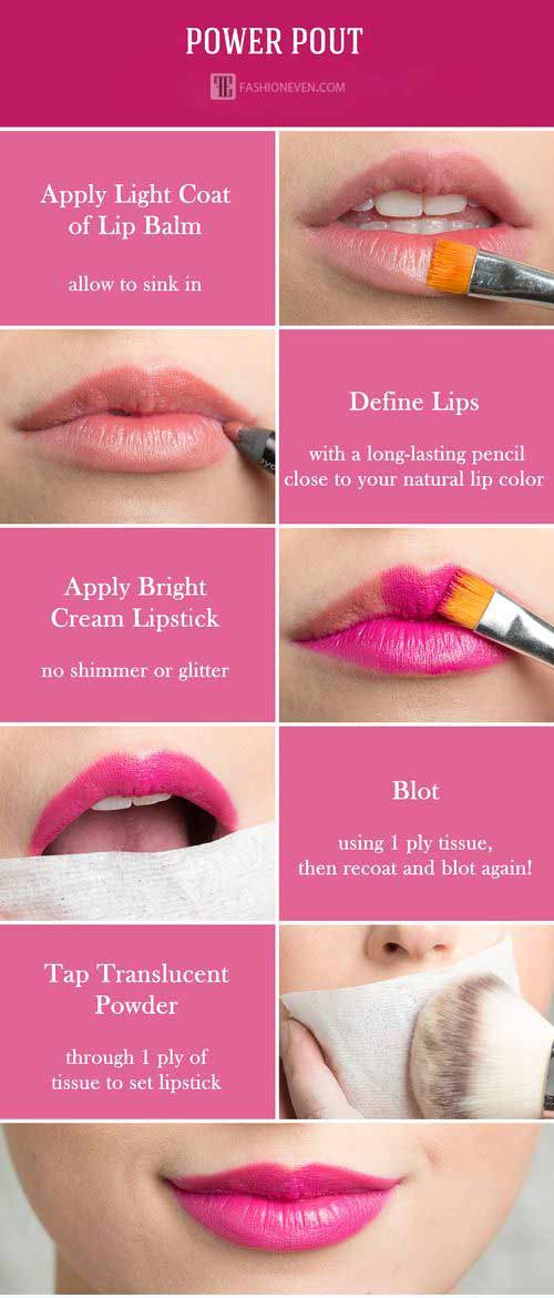 Steps for party makeup lips