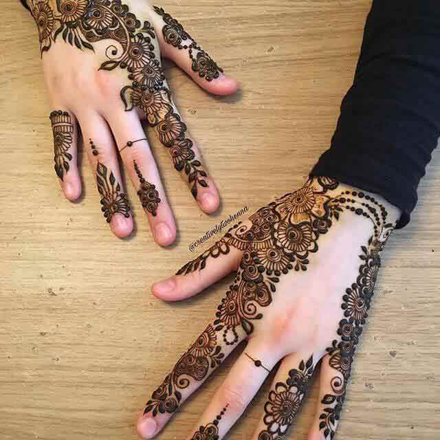 Beautiful back hand mehndi design for Eid