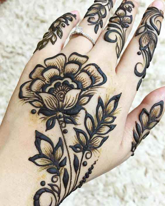 Beautiful flower mehndi designs