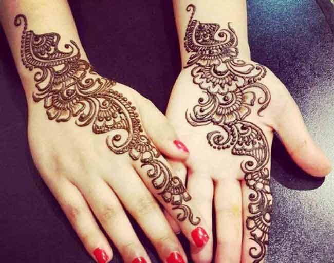 Vine mehndi design for front and back hand