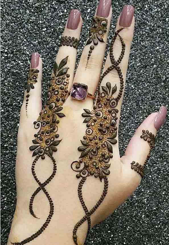 Simple finger mehndi design