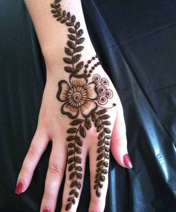 One thick flower mehndi designs for Eid