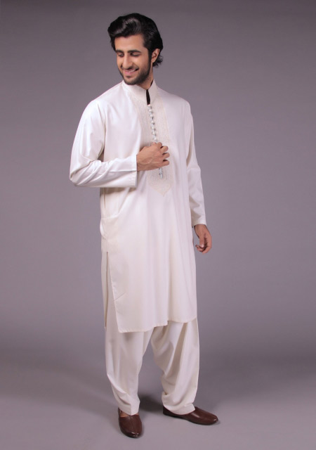 Latest gents white kurta designs for Eid