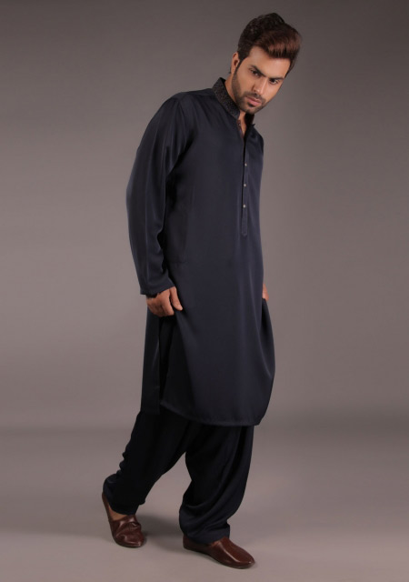 Gents black kurta designs for Eid