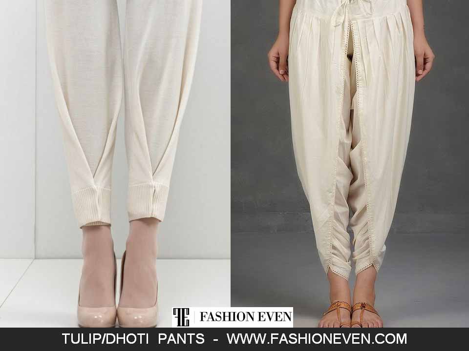 Simple white tulip shalwar designs