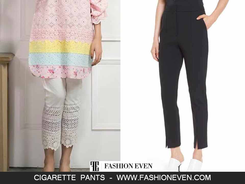 Chicken cigarette pants and straight pants with slit