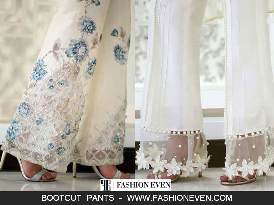 White bootcut trousers designs in Pakistan