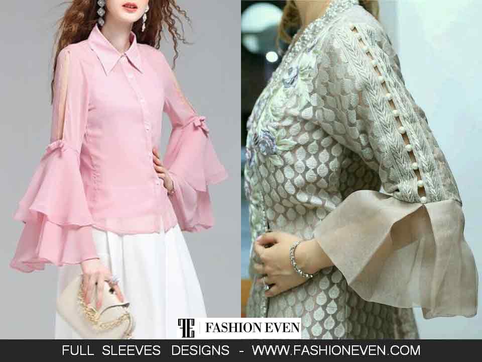 Bell sleeves designs for kurti