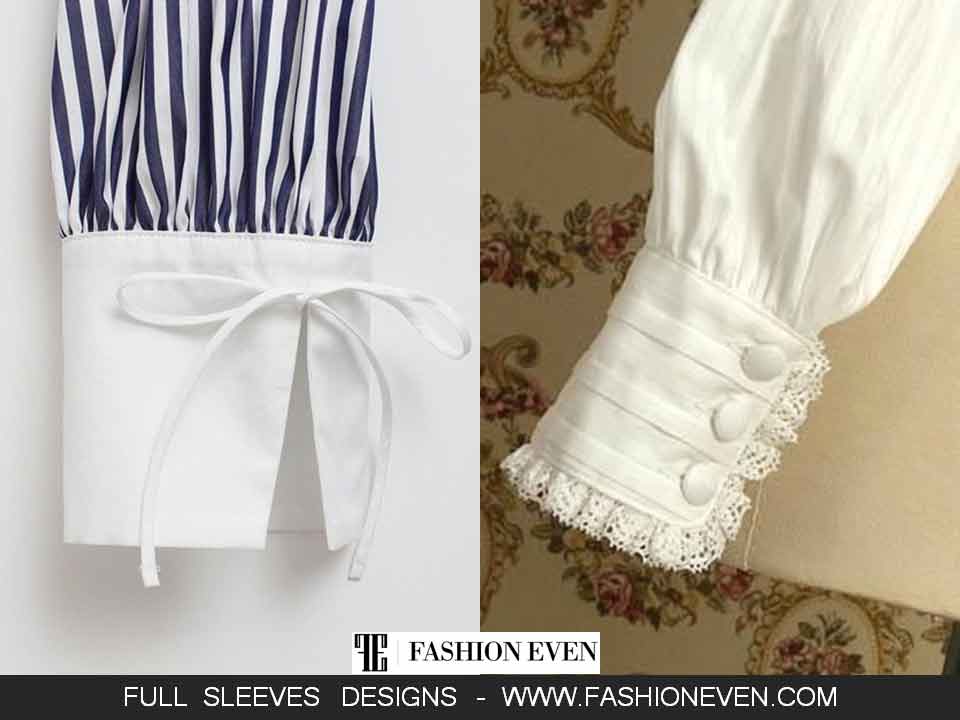 Cuff sleeves designs with bow and buttons