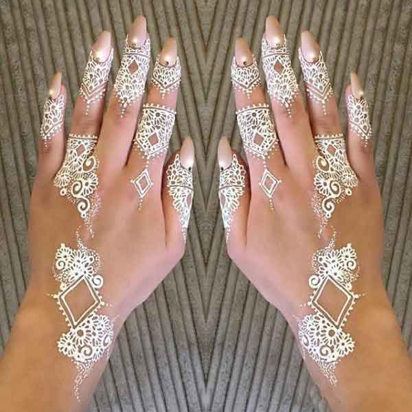 Easy white mehndi tattoos