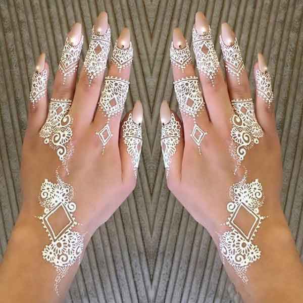 Easy white mehndi tattoos