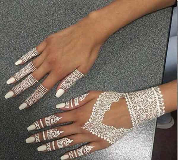 Easy white mehndi designs