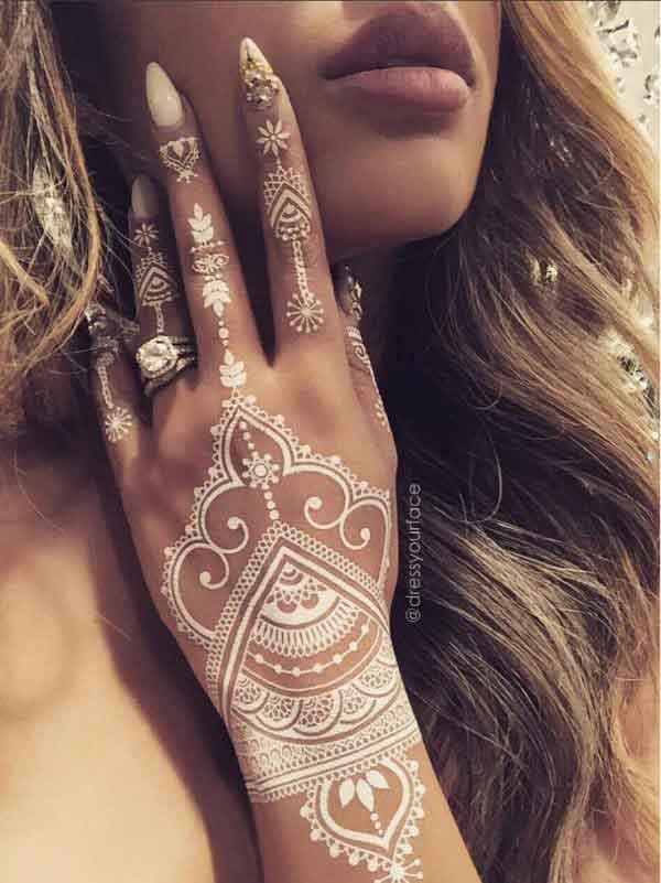 White henna for back hand