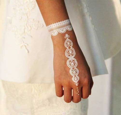 Simple white mehndi designs