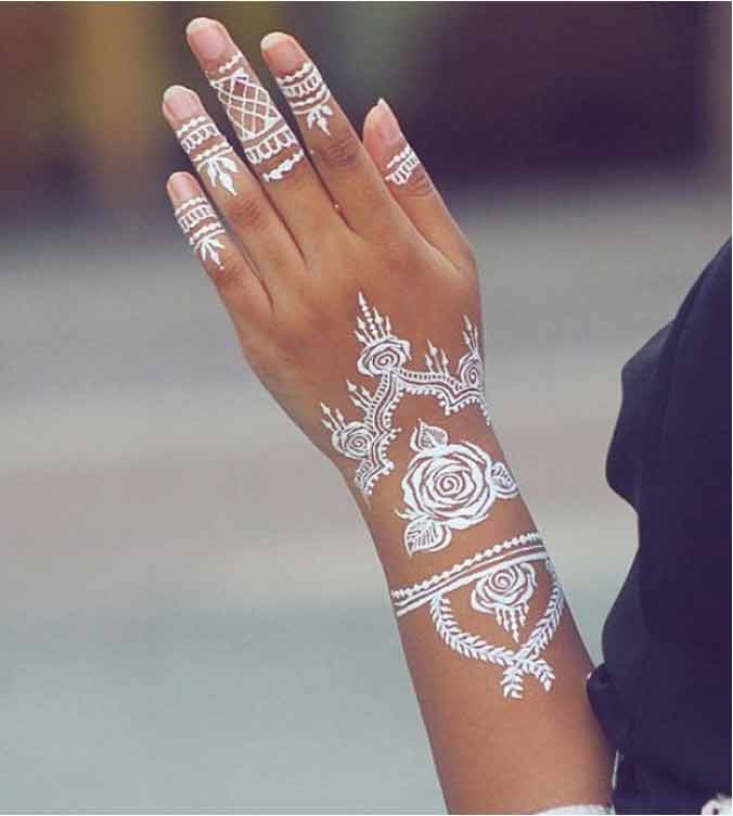 Bracelet white henna designs for hands