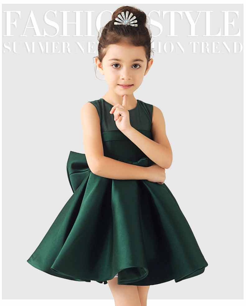 Dark green baby frock for 14 August in Pakistan