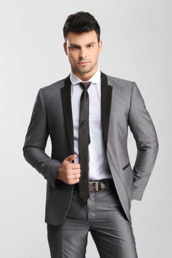 Grey groom suit for wedding