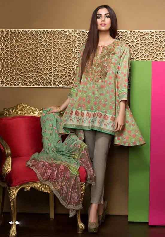 Lawn short frock stitching designs for Pakistani girls