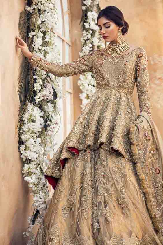 Short frocks with lehenga walima dresses for bridals