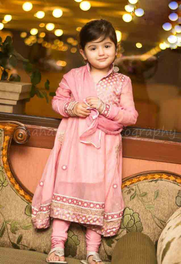 Light pink baby girl wedding frocks in Pakistan